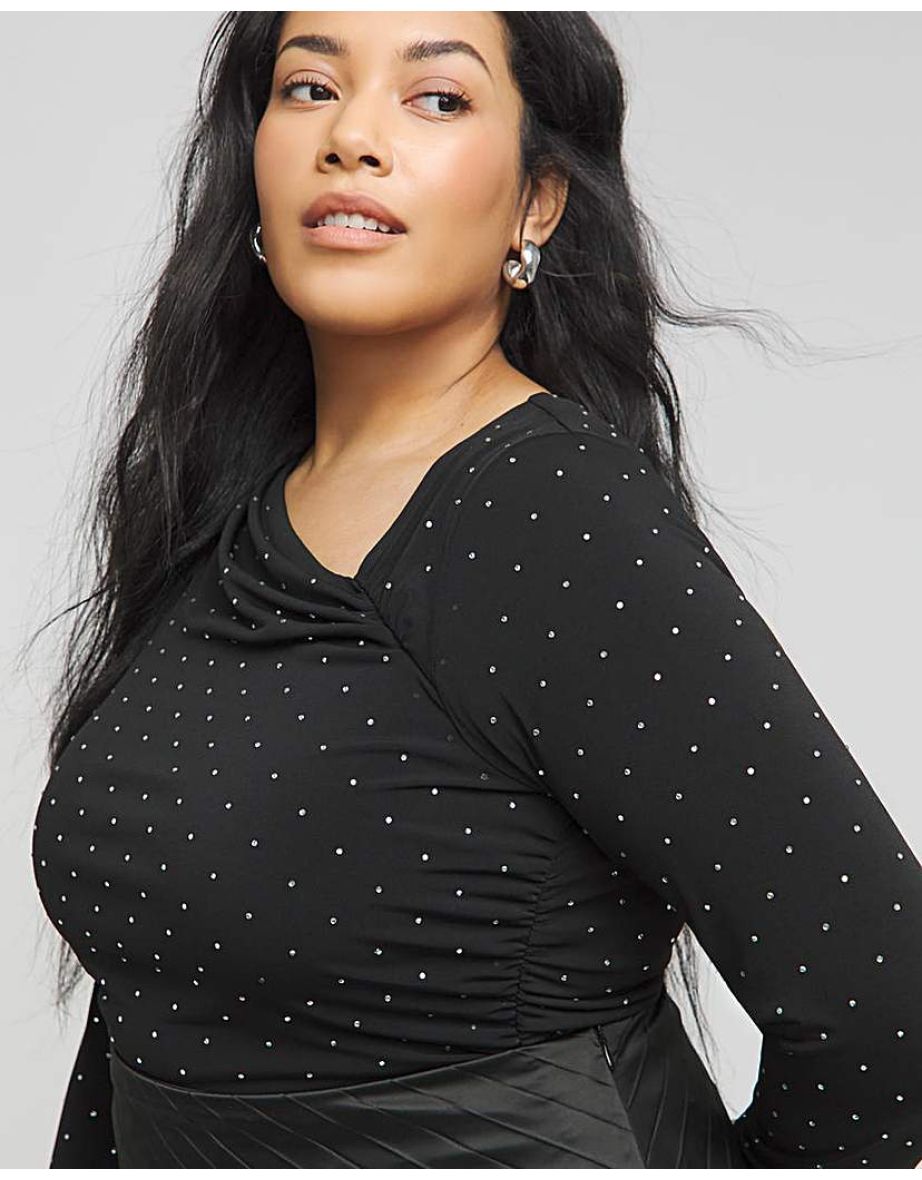 Joanna Hope Jersey Top With Studs - 3
