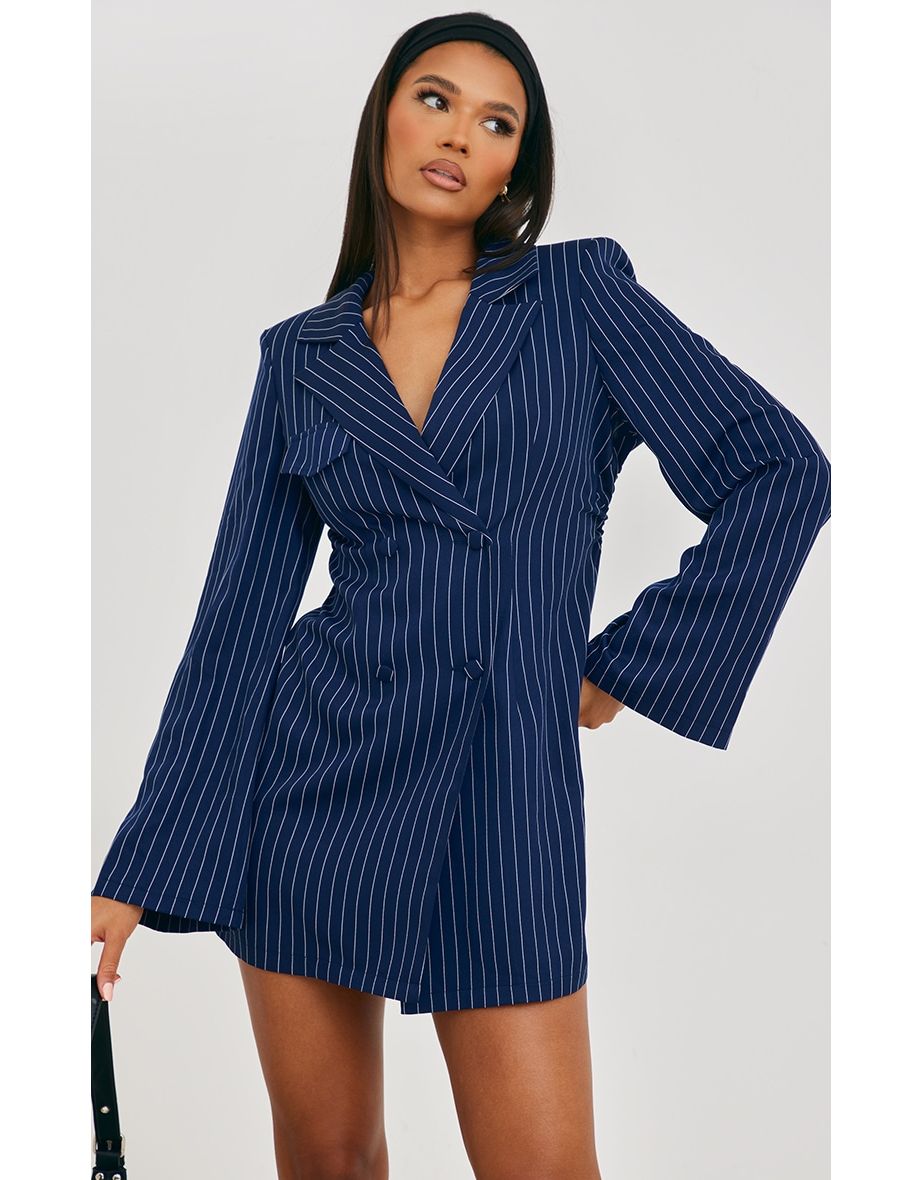 Navy pinstripe dress store