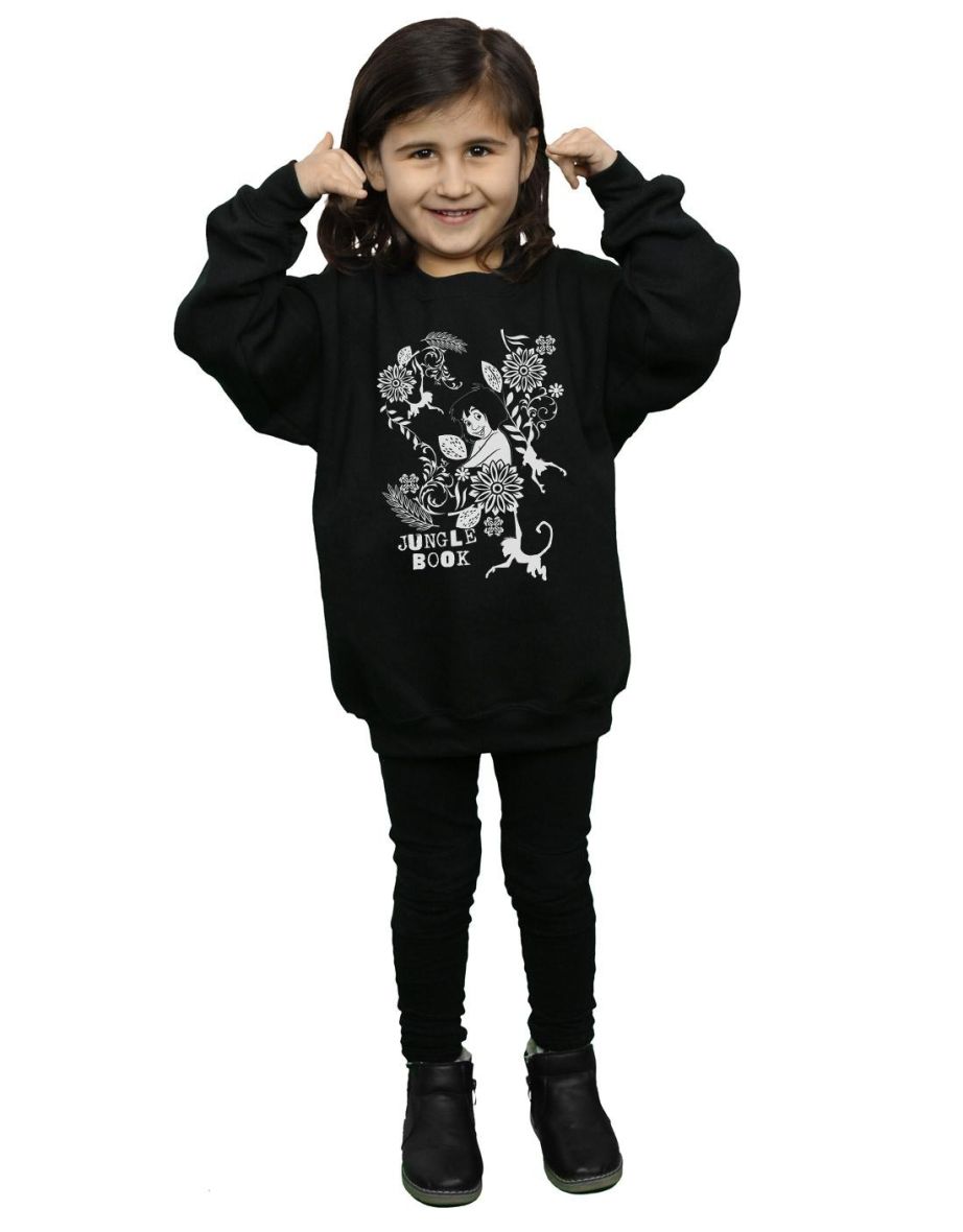 Disney Girls The Jugle Book Mowgli Tale Sweatshirt - Black - 3