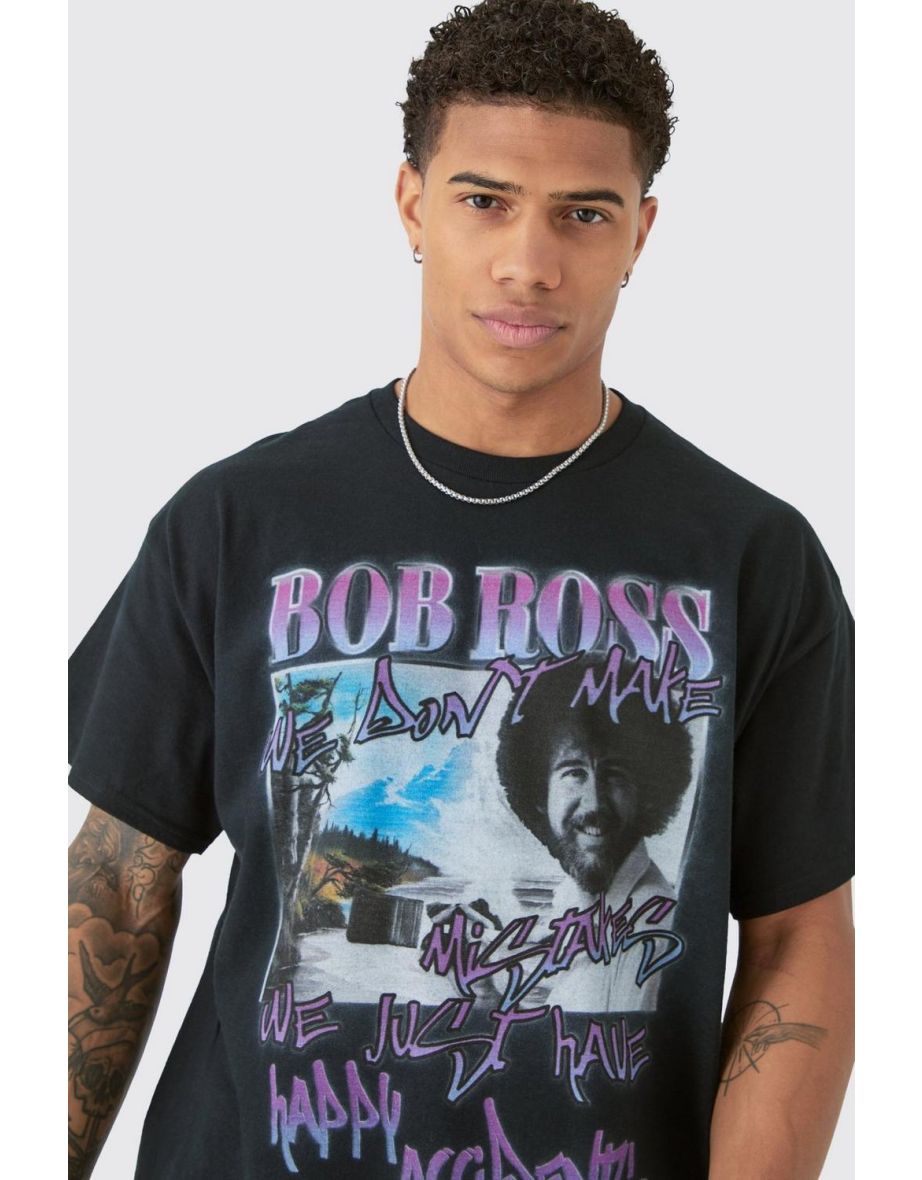 Oversized Bob Ross License T-shirt - black - 2