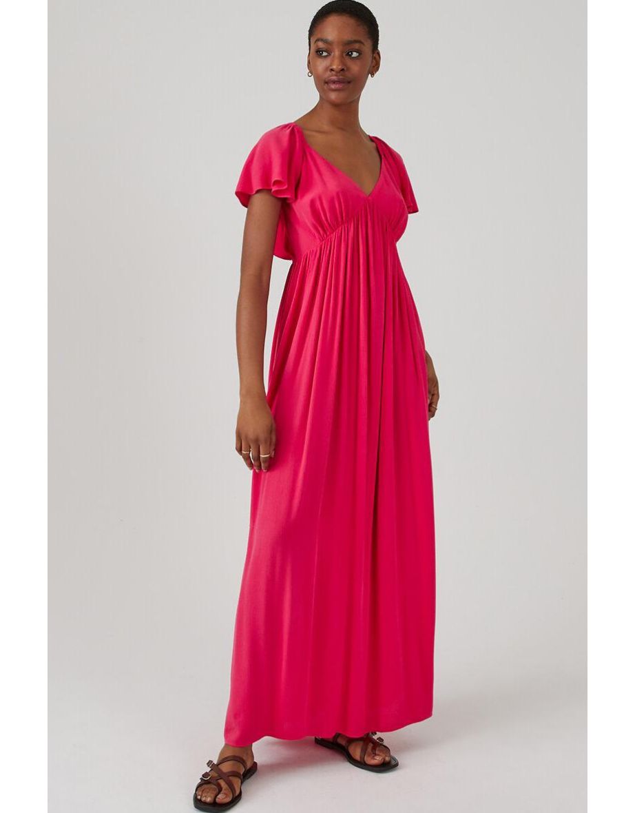 Shop Empire Line Maxi Dress with Ruffled Sleeves Online in United Arab Emirates VogaCloset
