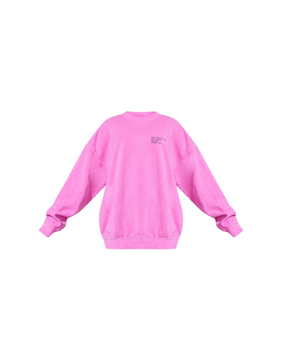 Candy Pink Luxe Good Small Print Text Sweatshirt - 4