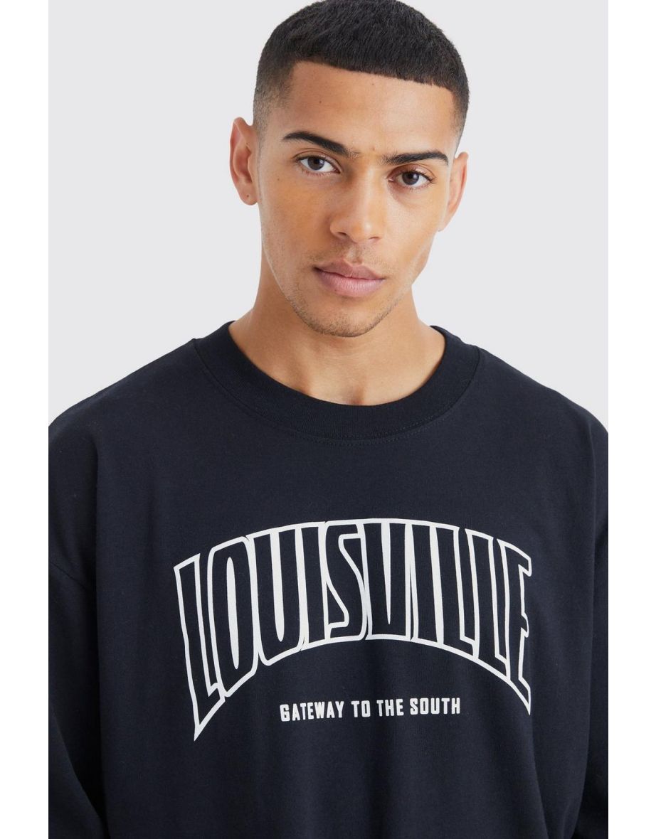 Oversized Long Sleeve Louisville T-shirt - black - 2