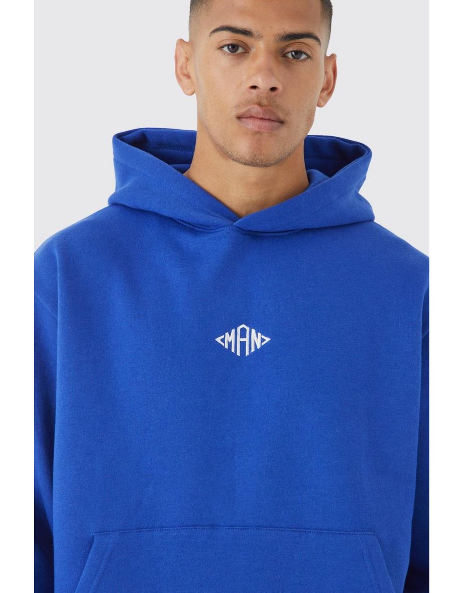 Man Oversized Boxy Hoodie - cobalt - 2
