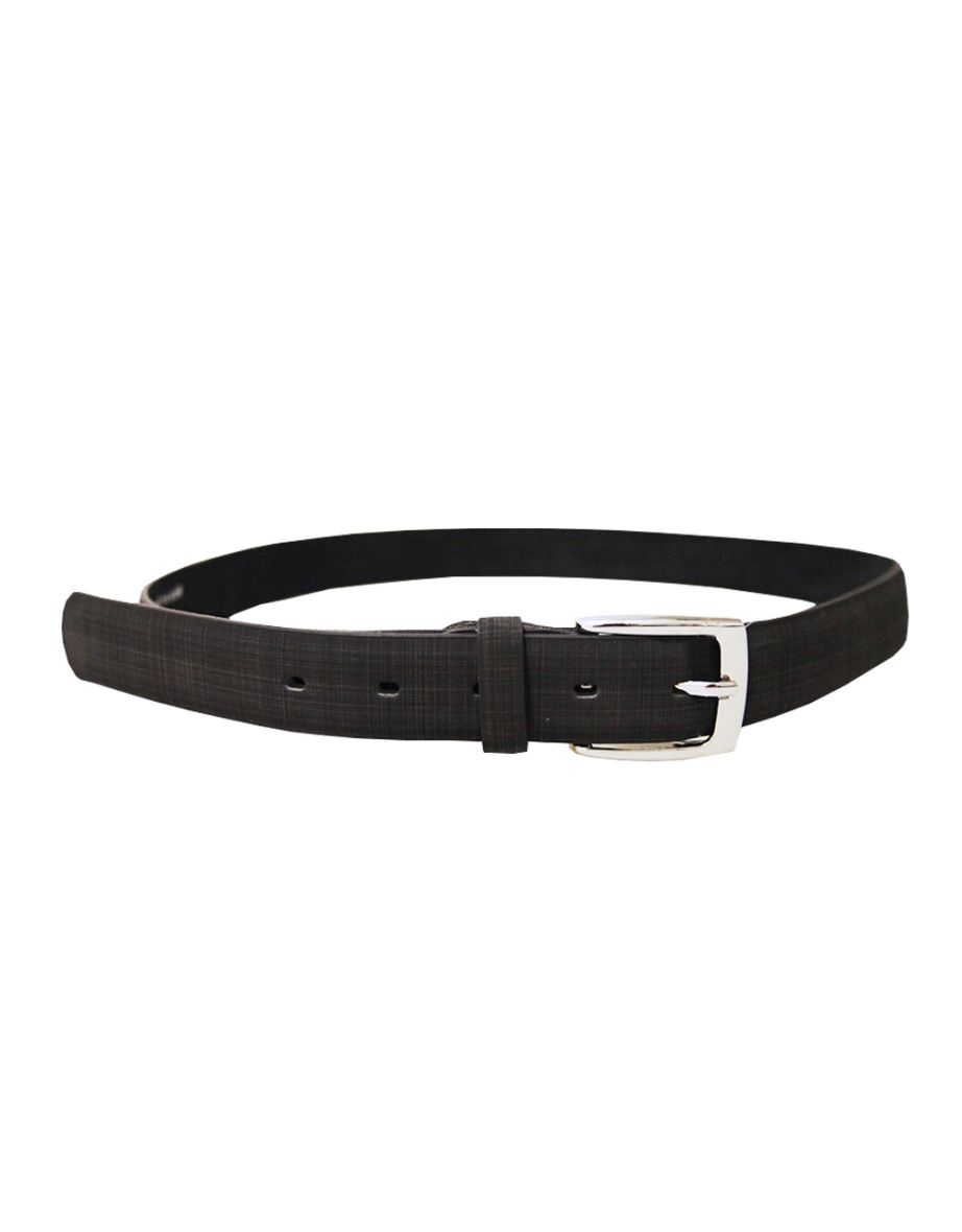 Forest Mens Plaid Leather Belt - Black