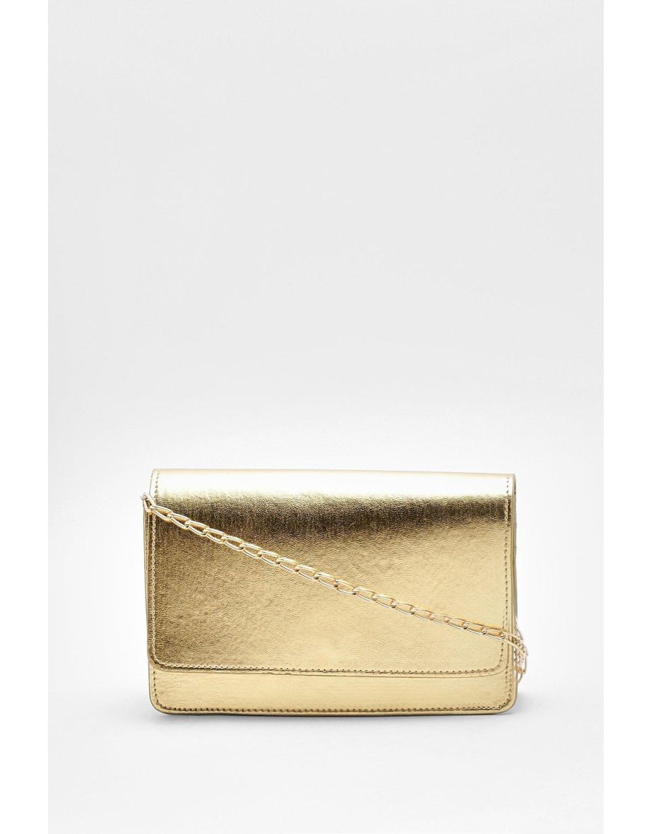 Metallic Cross Body Bag - gold