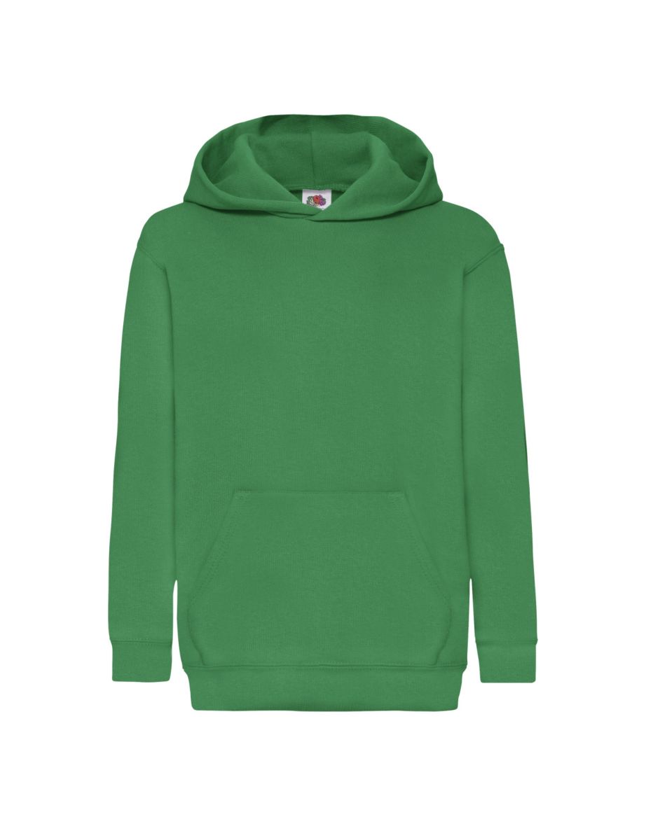 Fruit Of The Loom Childrens Unisex Hooded Sweatshirt / Hoodie - Kelly Green