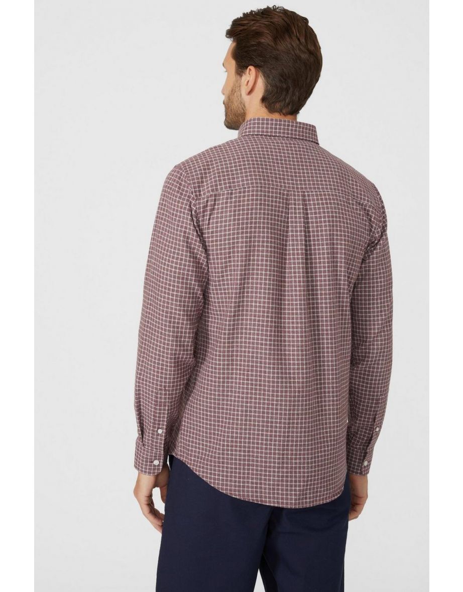 Mini Grid Check Shirt - dark plum - 3