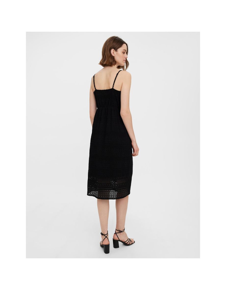 Crochet Knit Cami Dress in Cotton Mix - 3