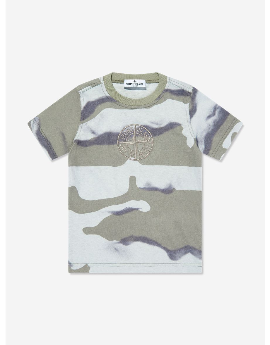 Boys Camo Logo T-Shirt n Blue