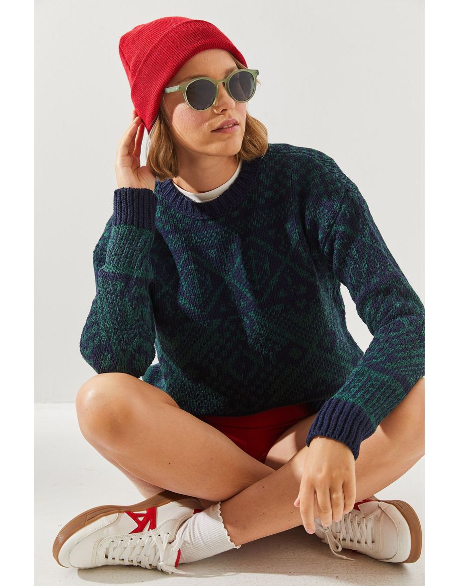 Women's Jacquard Sweater - 6