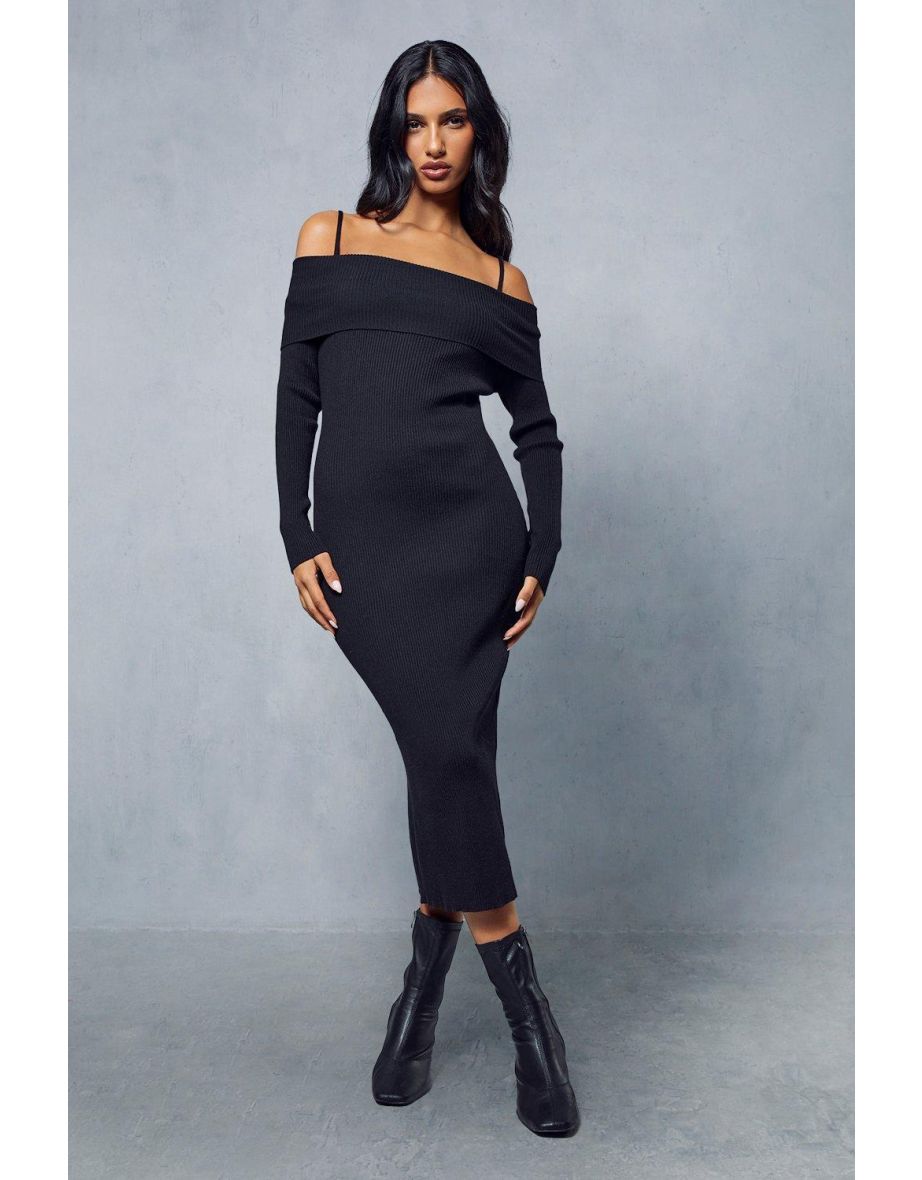 Bardot ribbed midi dress hotsell