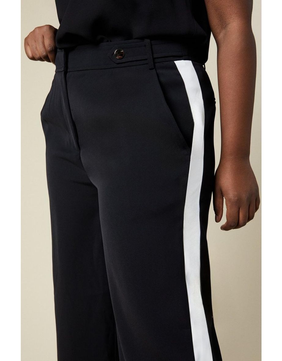 Curve Side Stripe Elasticated Wide Leg Trousers - 3