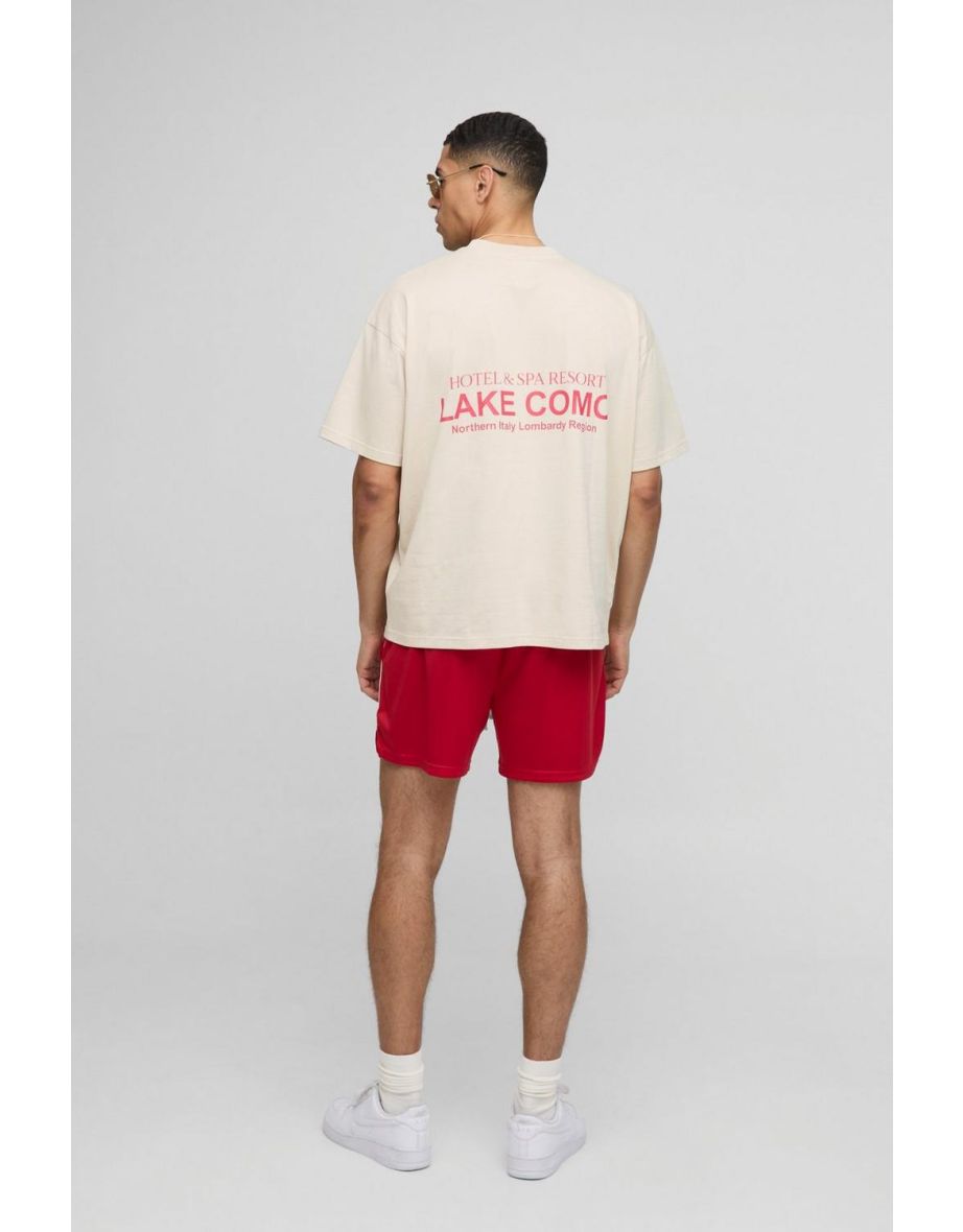 Oversized Lake Como Text Graphic T-Shirt - 2