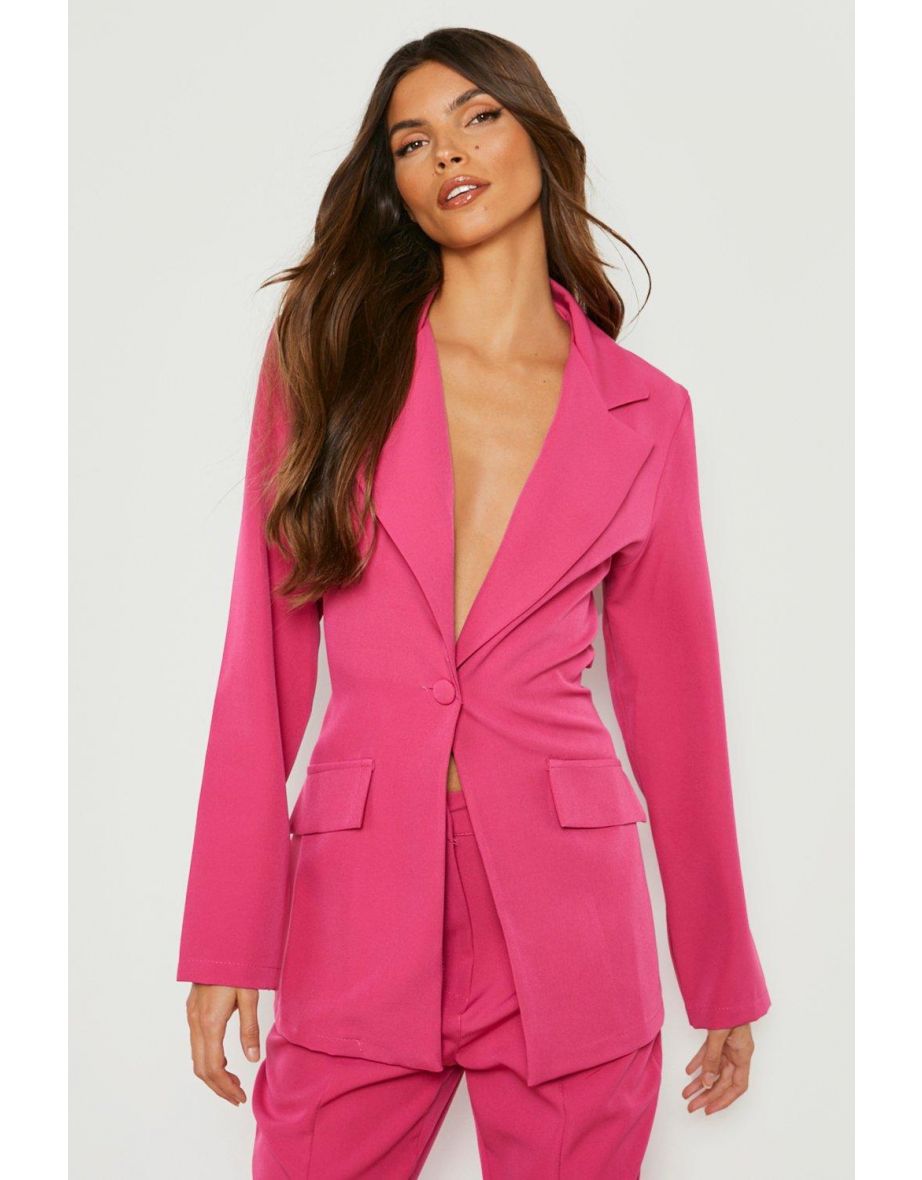 Hot pink fitted blazer hot sale