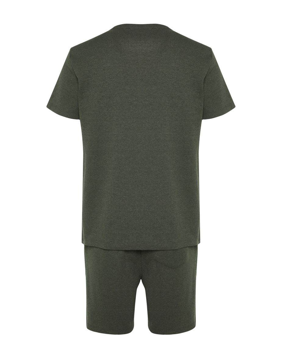 Pajama Set - Khaki - Plain - 11