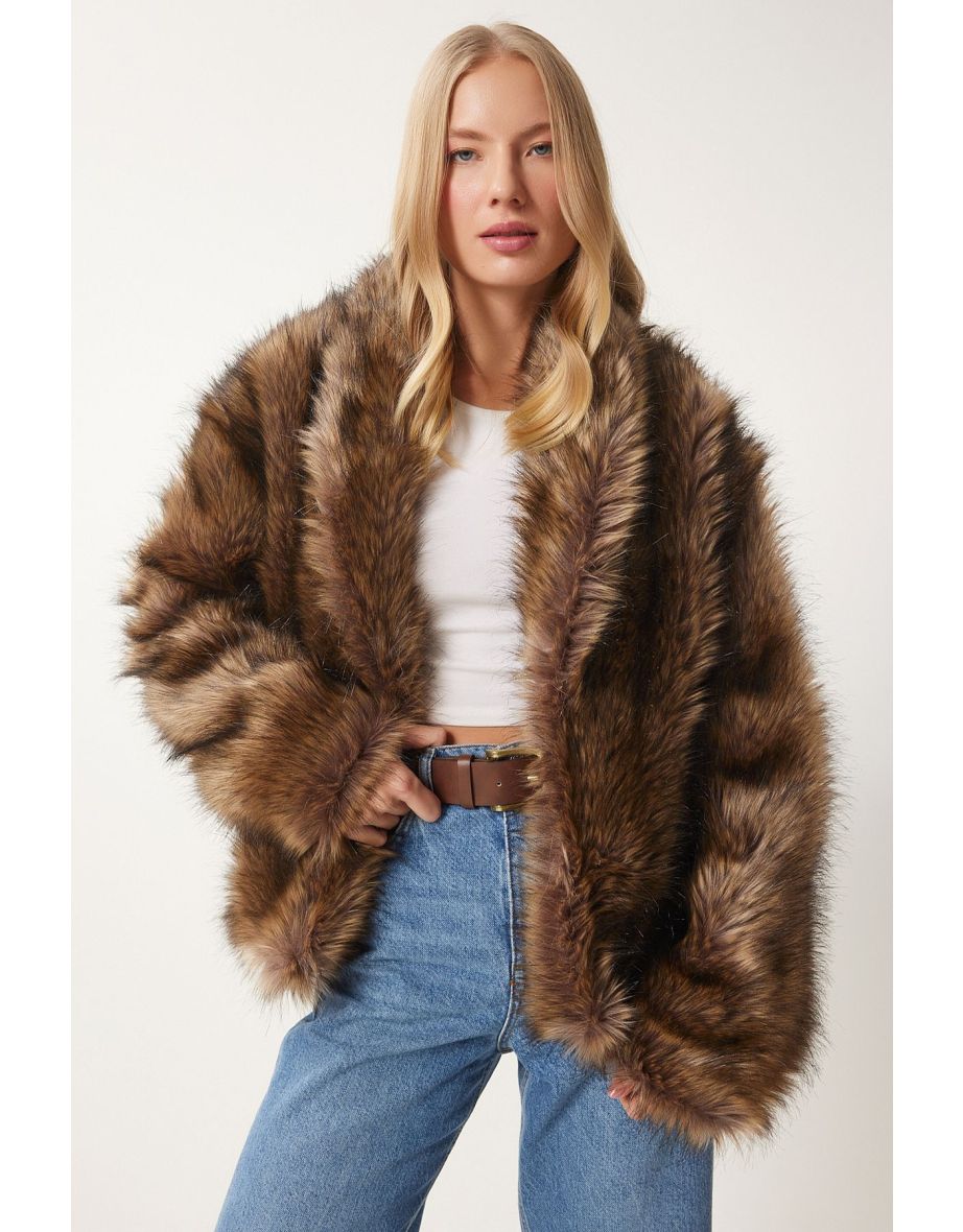 Women's Mink Shawl Collar Faux Fur Jacket
