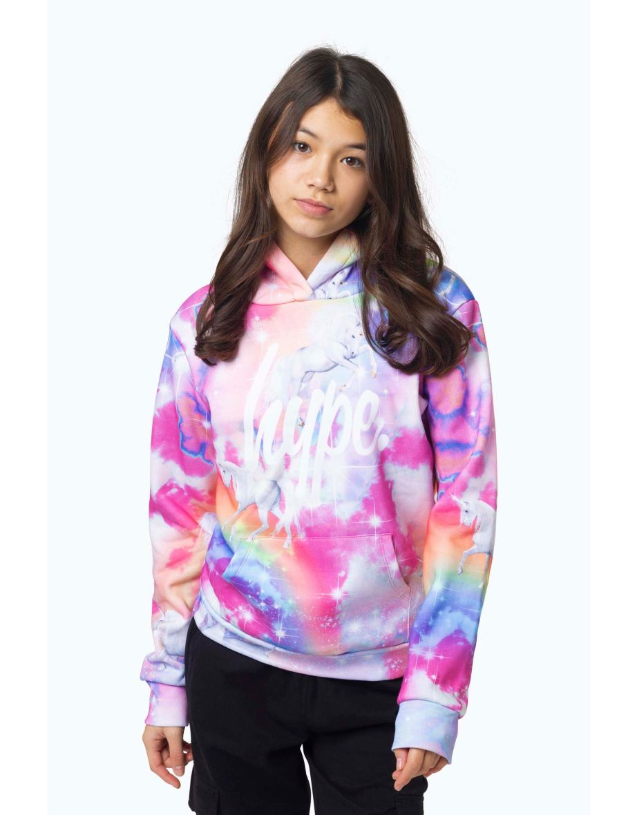Shop HYPE GIRLS MULTI RAINBOW UNICORN SPARKLE HOODIE Online in Oman VogaCloset