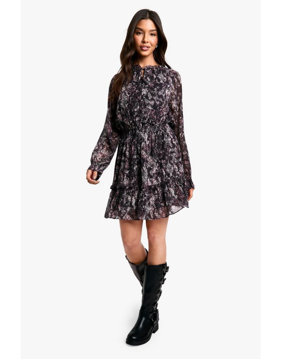 Snake print skater dress hotsell