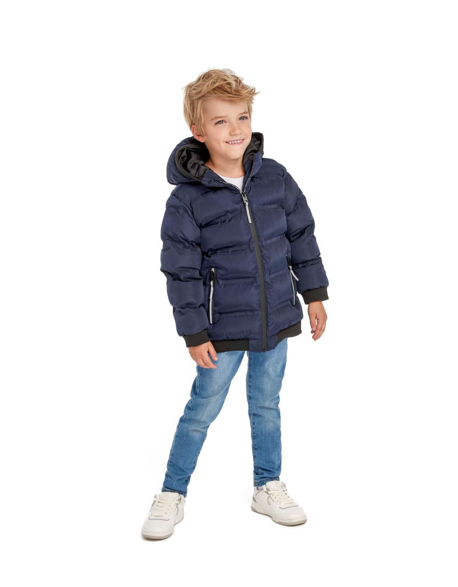 Shop Boys Padded Jacket With Hood And Two Way Zip Online in Bahrain VogaCloset