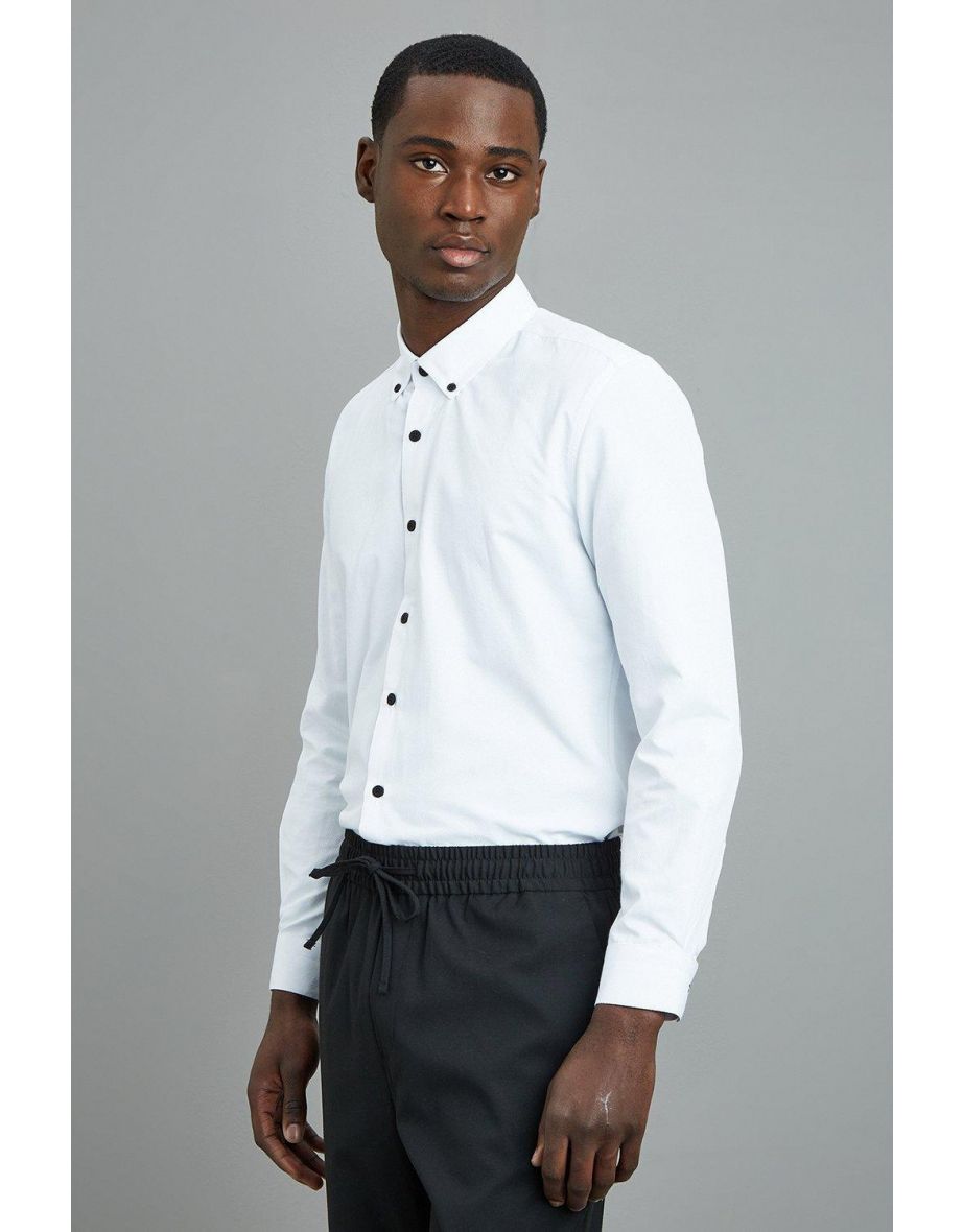 Slim Contrast Button Down Shirt