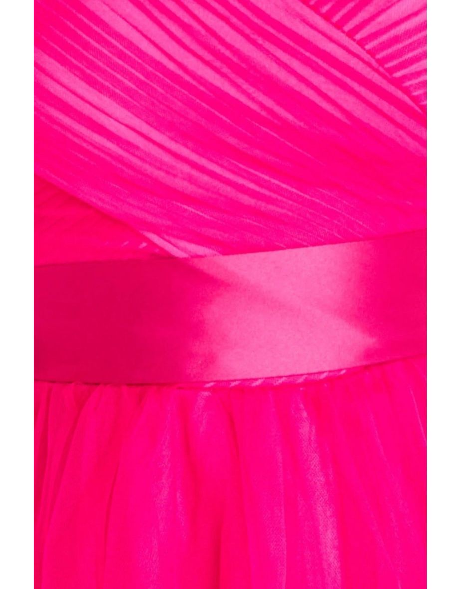 Goddiva Off The Shoulder Princess Maxi Dress - Hotpink - 3