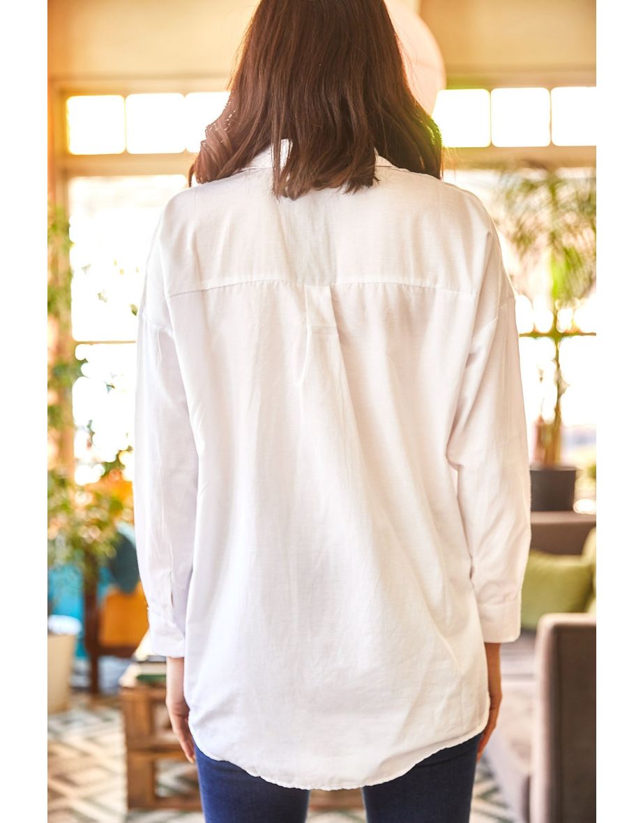 Shirt - White - Oversize - 4