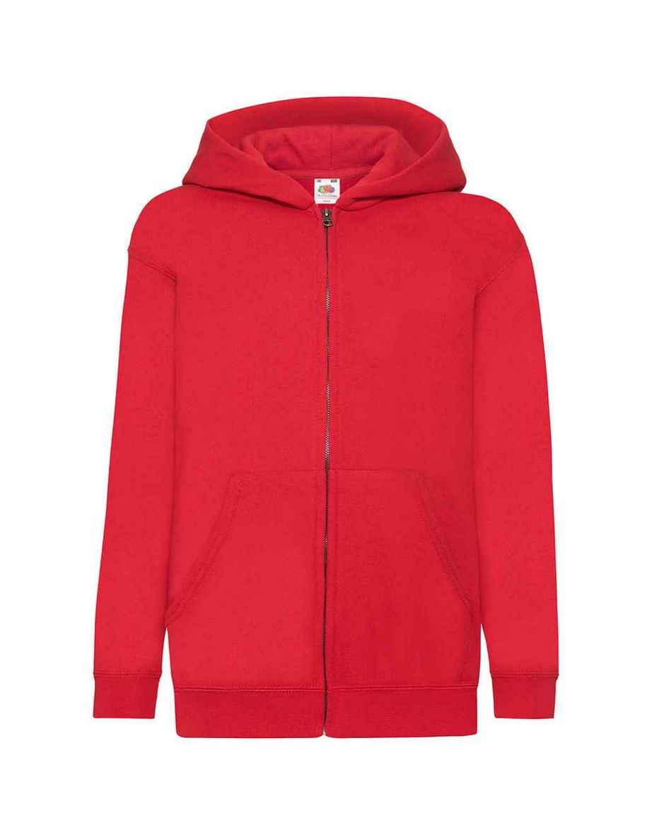 Fruit Of The Loom Childrens/Kids Hooded Sweatshirt - Red