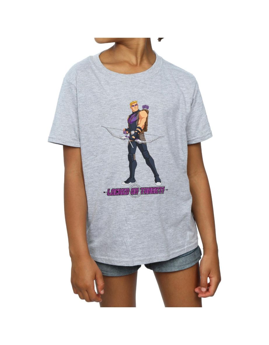 Marvel Girls Hawkeye Locked On Target Cotton T-Shirt - Sports Grey - 3