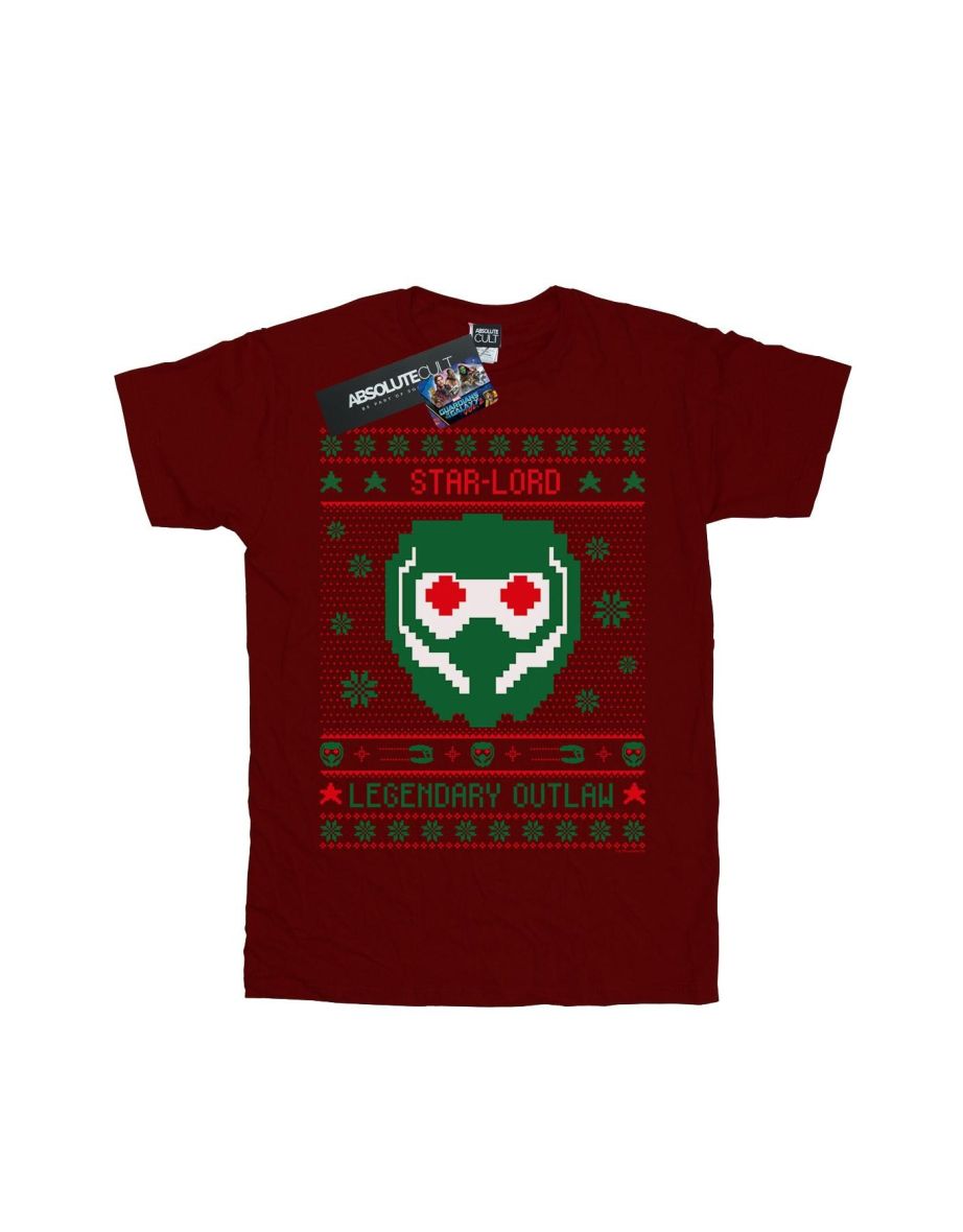 Marvel Boys Guardians Of The Galaxy Vol. 2 Star Lord Fair Isle T-Shirt - Burgundy - 1