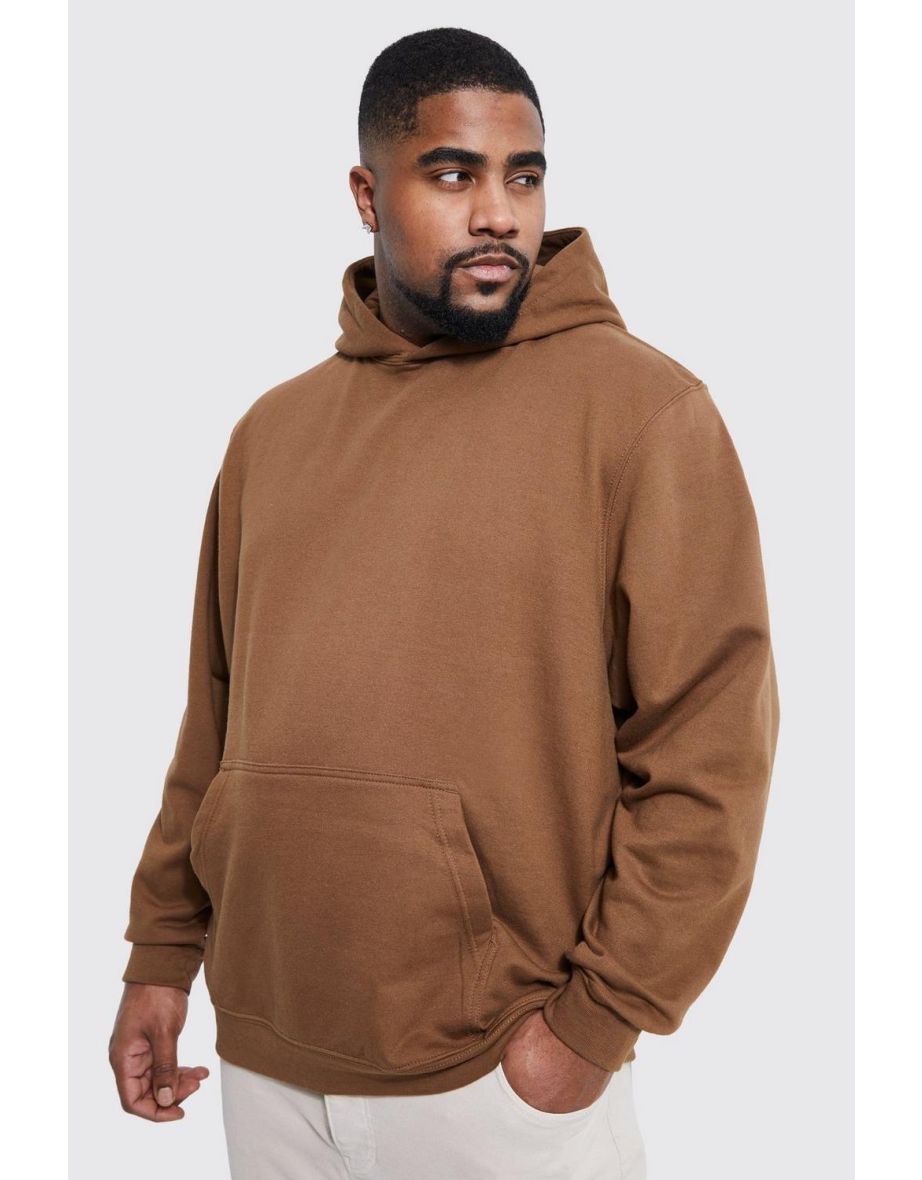 Plus Basic Regular Fit Hoodie - chocolate