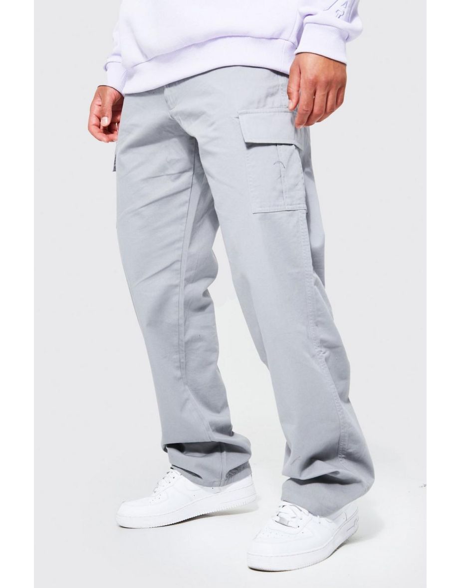 Tall Relaxed Fit Cargo Trousers - grey