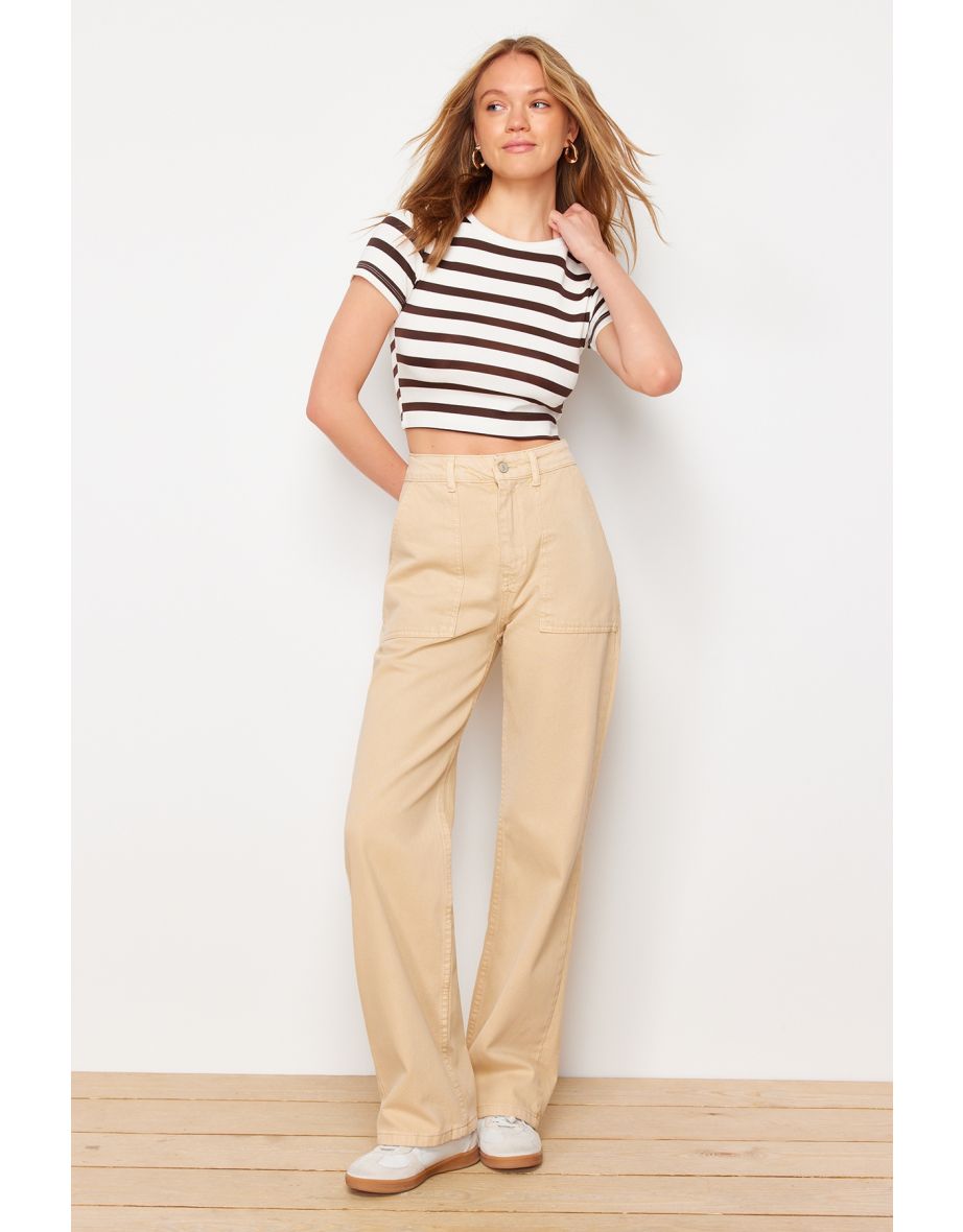 Camel High Waist 90's Wide Leg Jeans