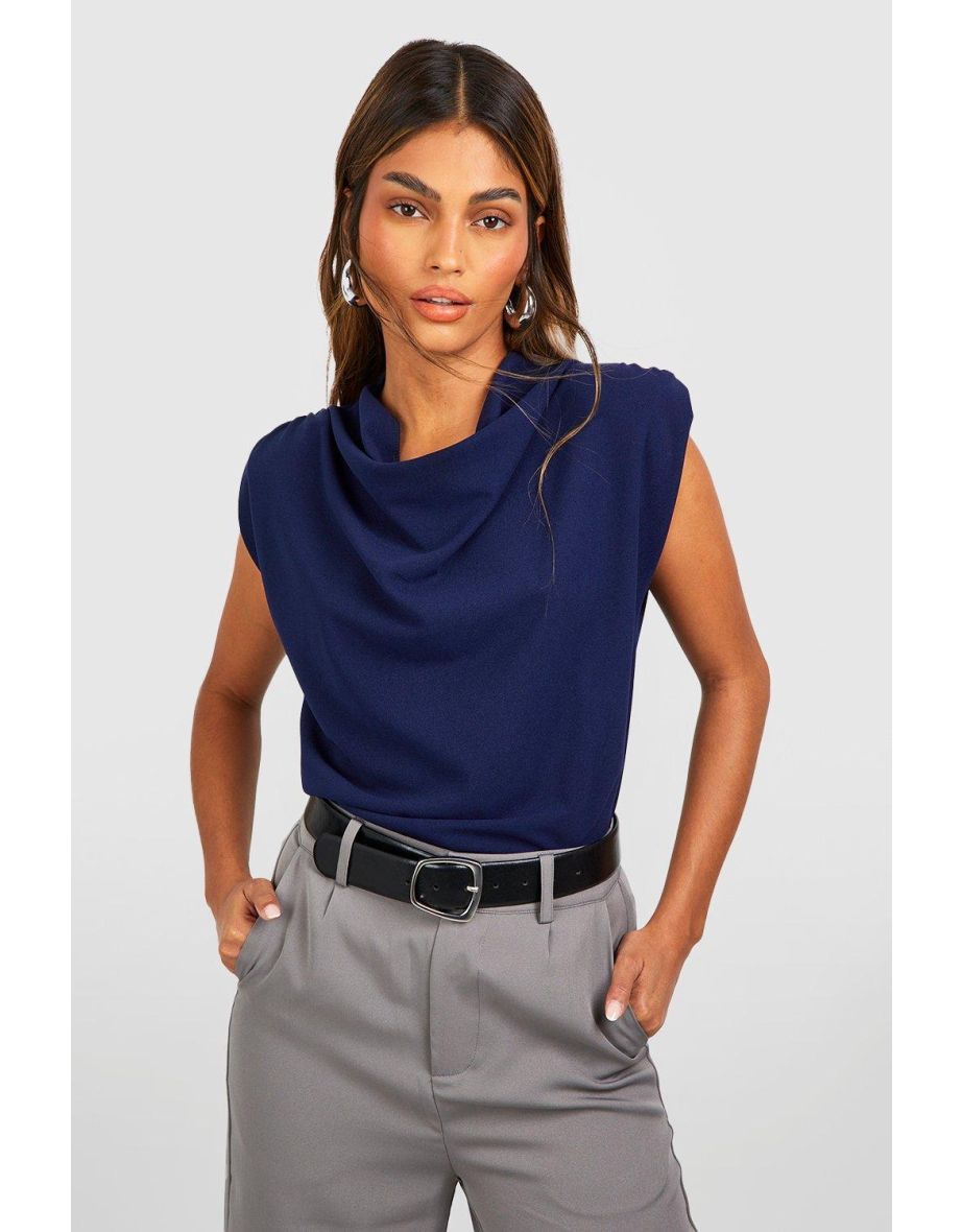 Blouse with shoulder discount pads