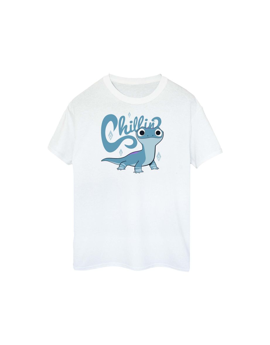 Disney Womens/Ladies Frozen 2 Salamander Bruni Tough Cotton Boyfriend T-Shirt - White - 1