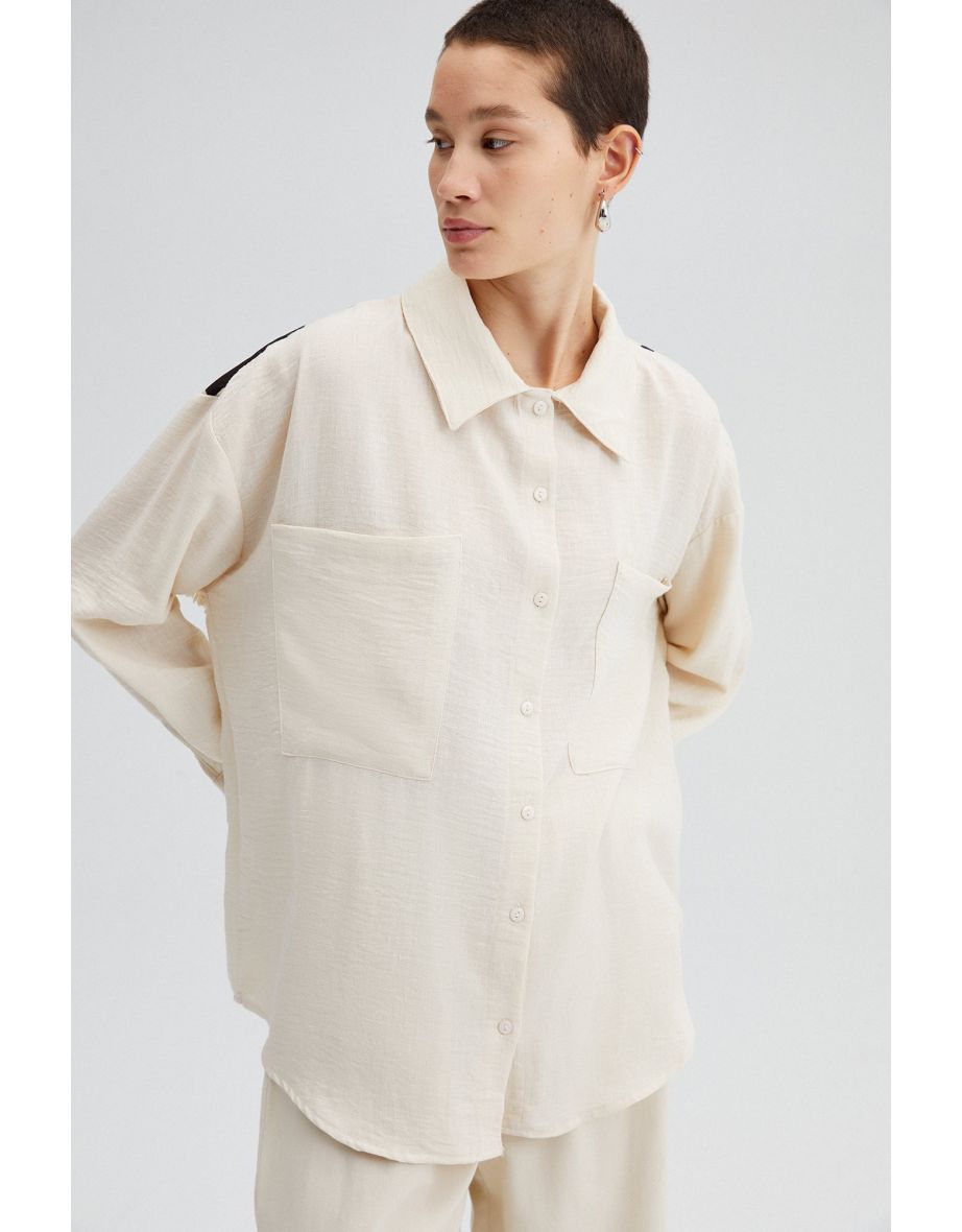 TASSEL DETAIL PRINTED SHIRT - 4