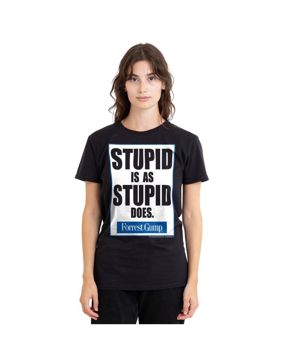 Forrest Gump Unisex Adult Stupid Is T-Shirt - Black