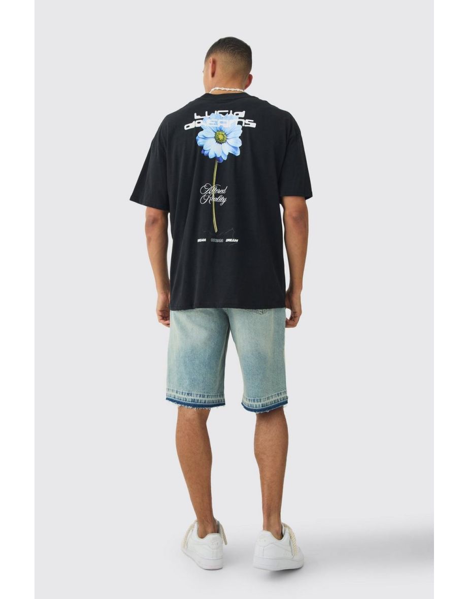 Oversized Extended Neck Lucid Dreams T-shirt - black - 2