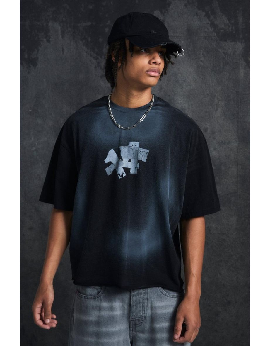 Trippie Redd Oversized Boxy Heavy Washed 14 T-shirt - black