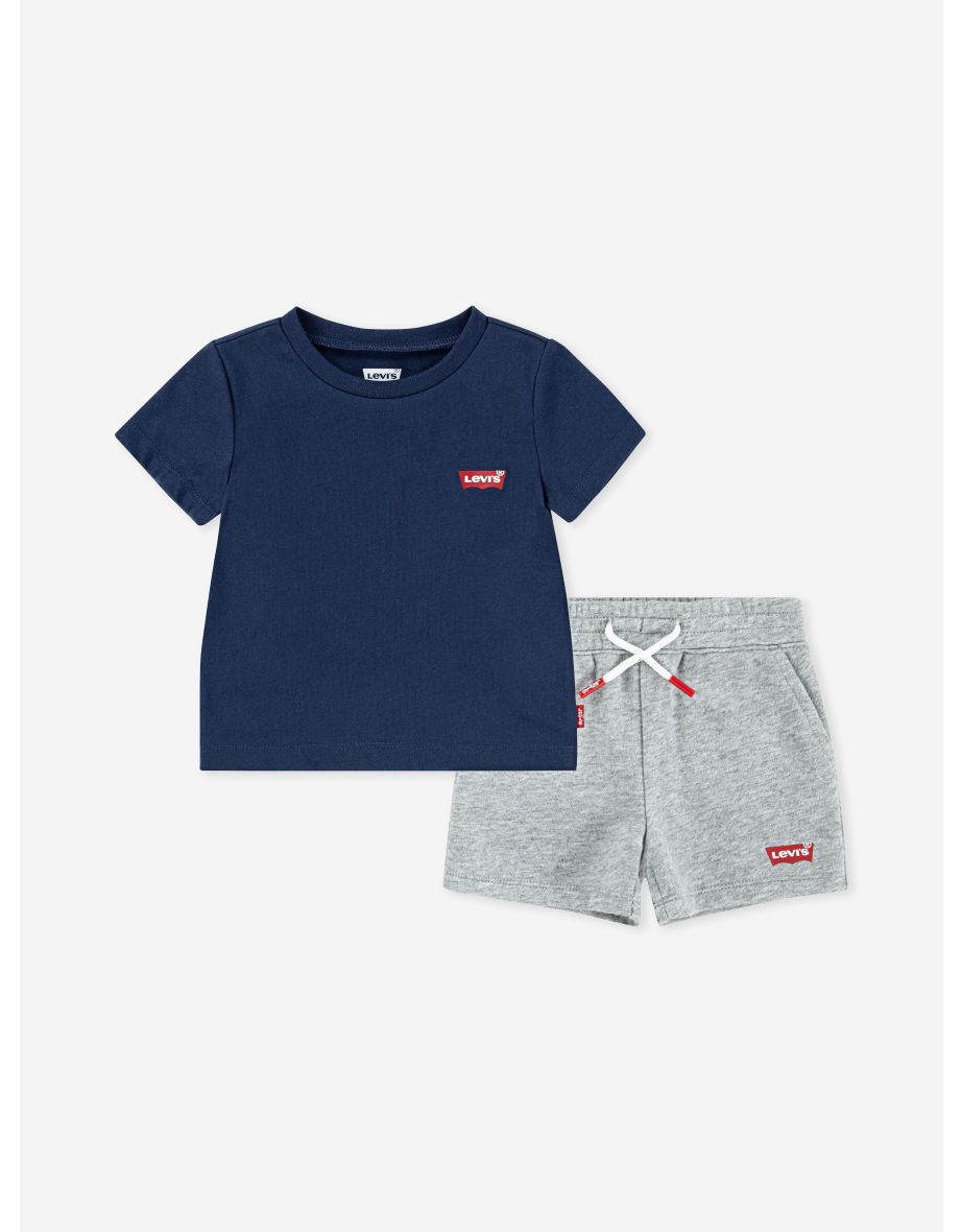 Baby Boys Batwing T-Shirt and Shorts Set in Navy