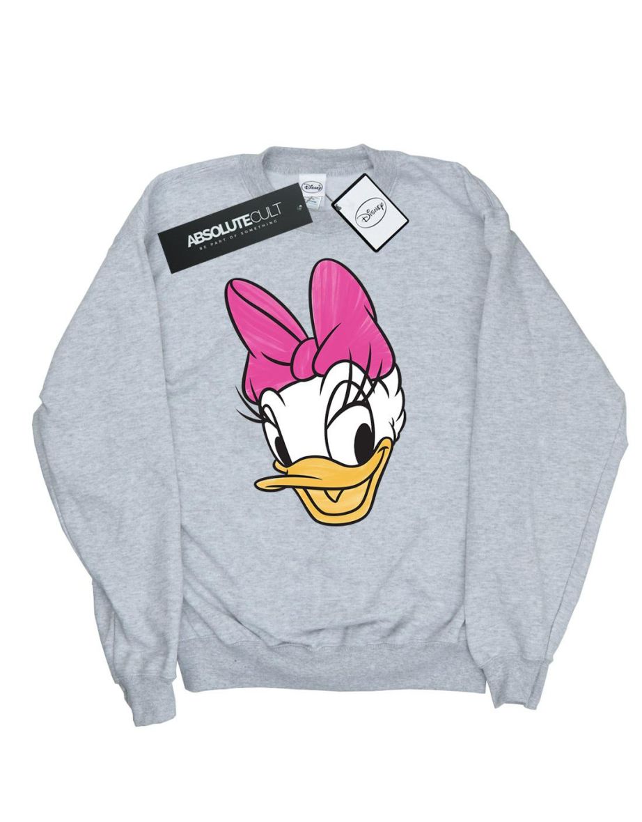 Disney Girls Daisy Duck Head Painted Sweatshirt - Sports Grey