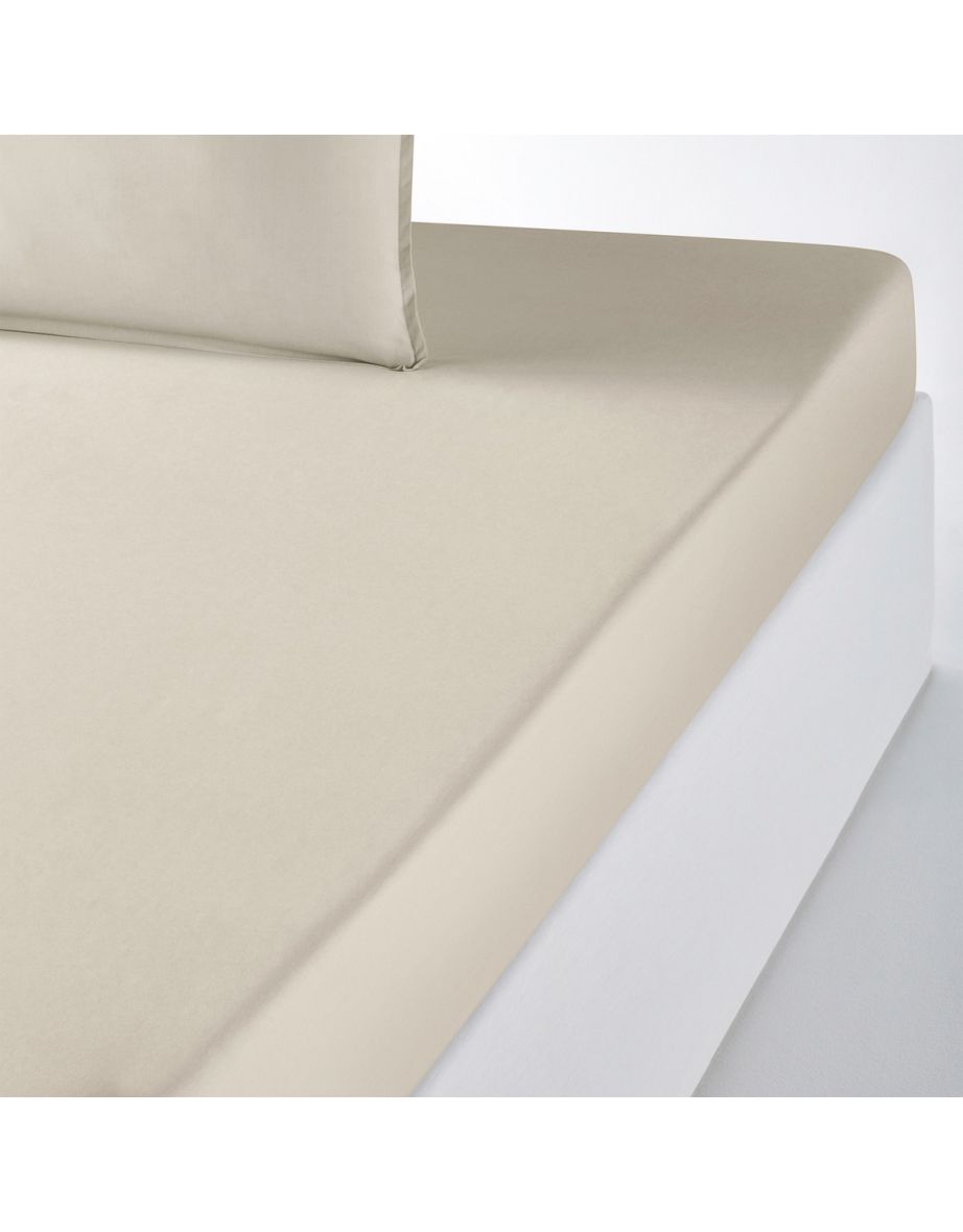 Organic Cotton Percale Plain Fitted Sheet