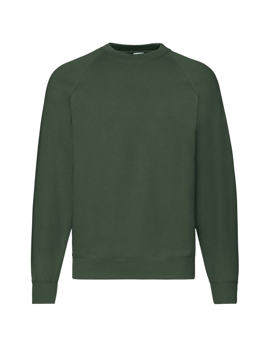 Fruit Of The Loom Mens Classic 80/20 Raglan Sweatshirt - Bottle Green