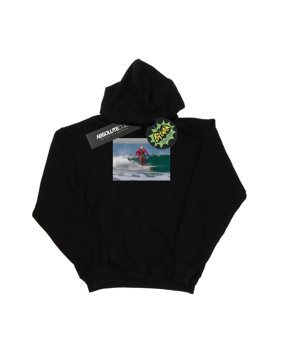 DC Comics Mens Batman TV Series Joker Surfing Hoodie - Black
