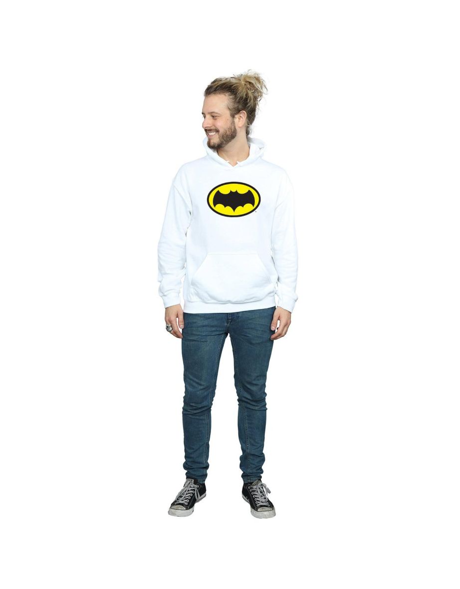 DC Comics Mens Batman TV Series Logo Hoodie - White - 3