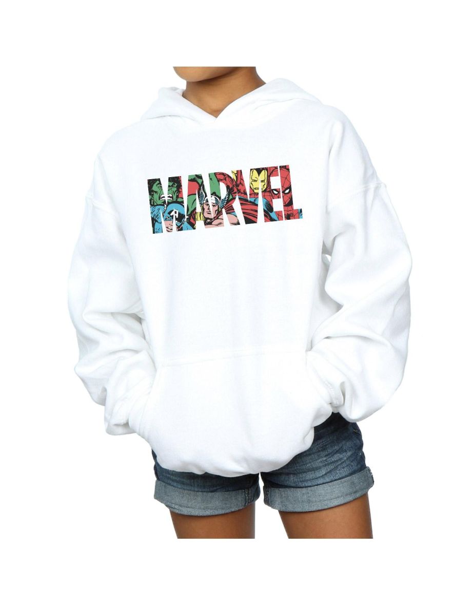 Marvel Comics Girls Logo Character Infill Hoodie - White - 3