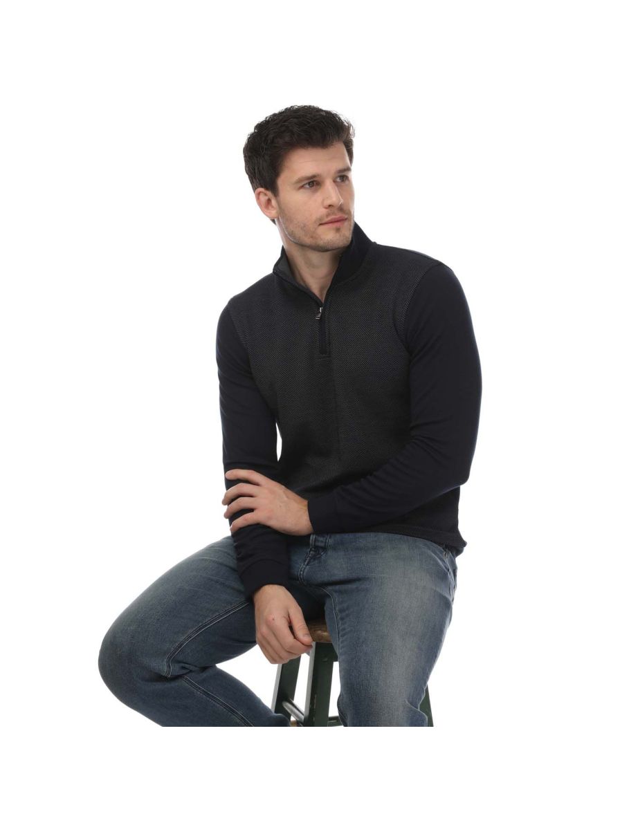 Men's Ted Baker Bits Textured Funnel Neck Sweater in Grey - 3
