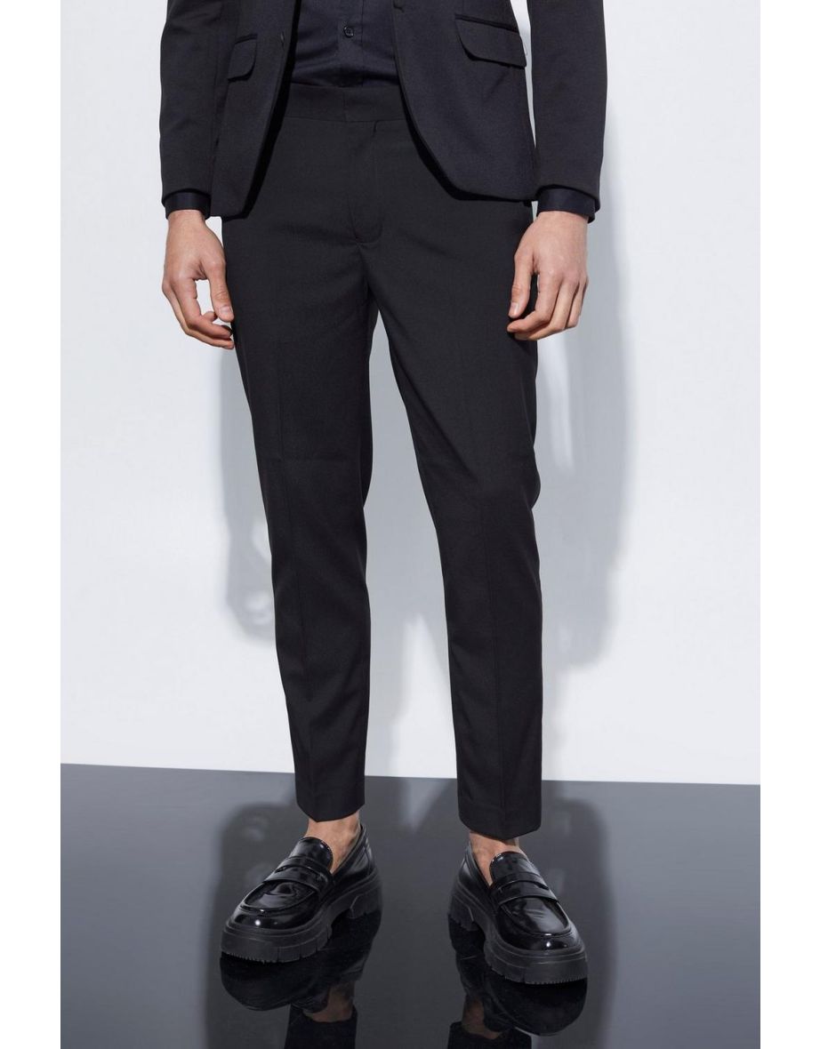 Skinny Cropped Suit Trousers - black