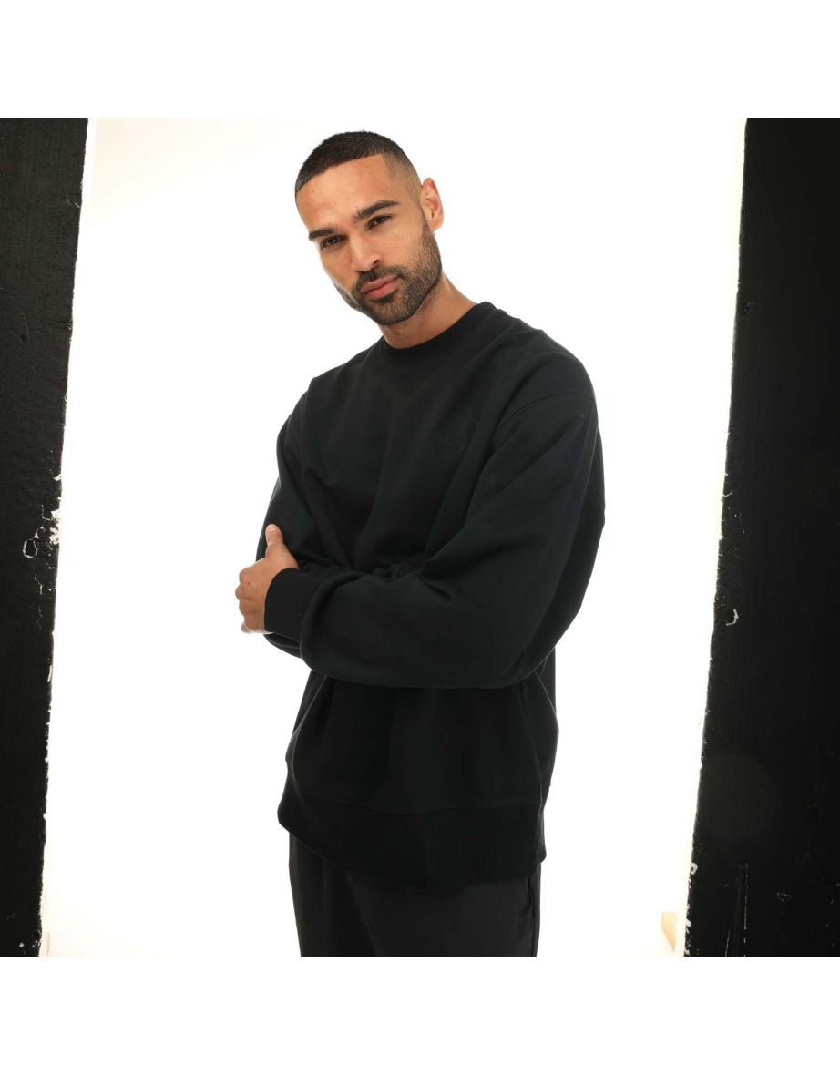 Men's Y-3 French Terry Crewneck Sweatshirt in Black - 3