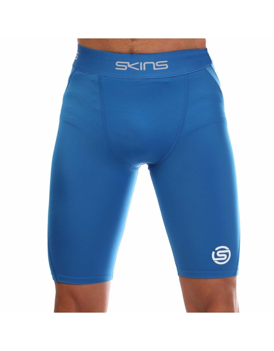 Men's Skins Series-1 Half Tights in Blue